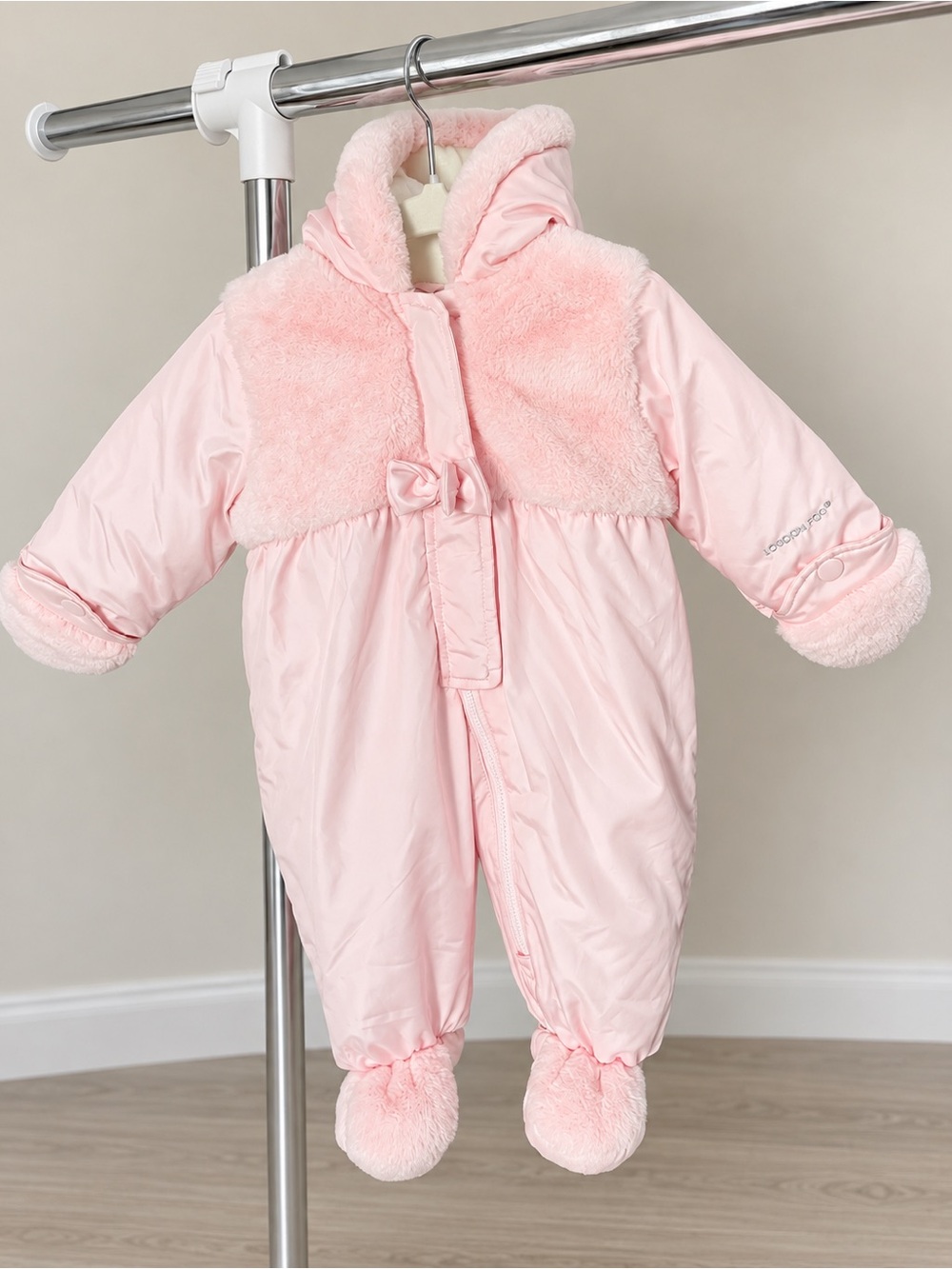 London Fog Light Pink Plush-Lined Baby One-Piece